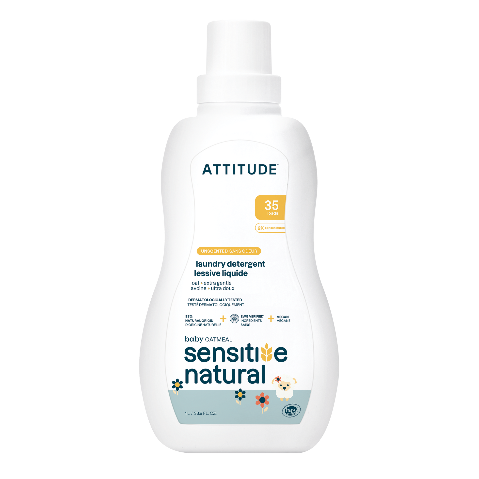 Detergente para ropa Sensitive Natural Baby Care Attitude 35 lavados