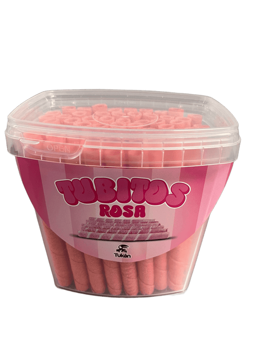 Tubos De Barquillo Rosa 120g_0