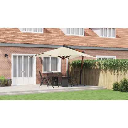 Vidaxl Sombrilla Jardín Voladiza Palo De Madera Arena Blanco 400x300cm_3