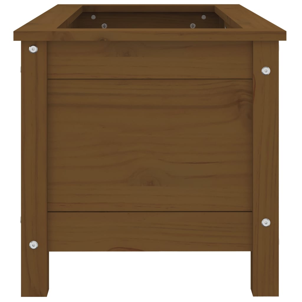 Jardinera Madera Maciza De Pino Marrón Miel 82,5x40x39 Cm_5