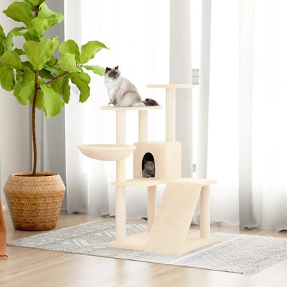 Vidaxl Rascador Para Gatos Con Postes De Sisal Crema 94 Cm_1