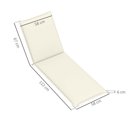 Outsunny Pack 2 Cojines Para Tumbonas Plegables 193x58x6 Cm Crema_2