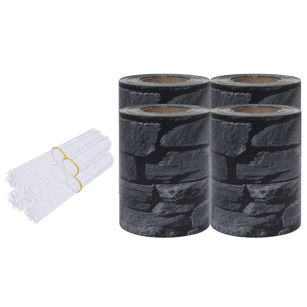 Paneles De Privacidad 4 Uds Pvc Gris 35x0,19 M / Vetonek_1