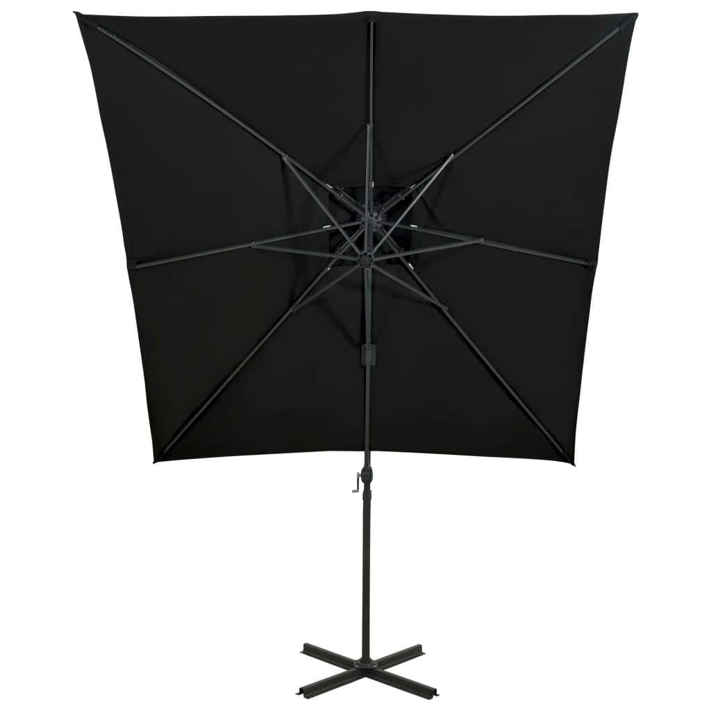 Vidaxl Sombrilla Jardín Voladiza Con Cubierta Doble Negro 250x250 Cm_4