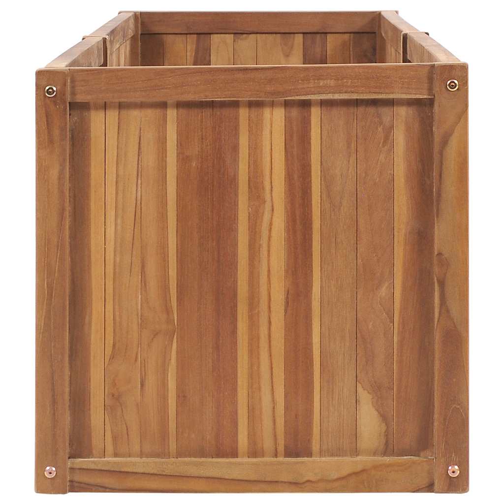 Arriate De Madera Maciza De Teca 200x50x50 Cm_3