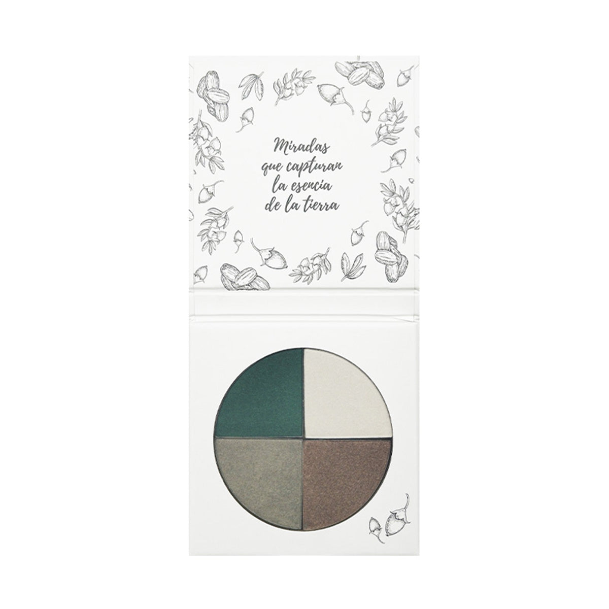 Sombra 4 Cores 02 Verde Astúrias Com Óleo de Jojoba e Rosa Mosqueta, NaturaBio Cosmetics 4 x 1,6g