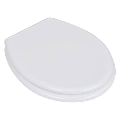 Asiento De Inodoro Mdf Con Tapa Y Bisagras De Acero Inoxidable Color Blanco 37,5x5,5x45cm_2