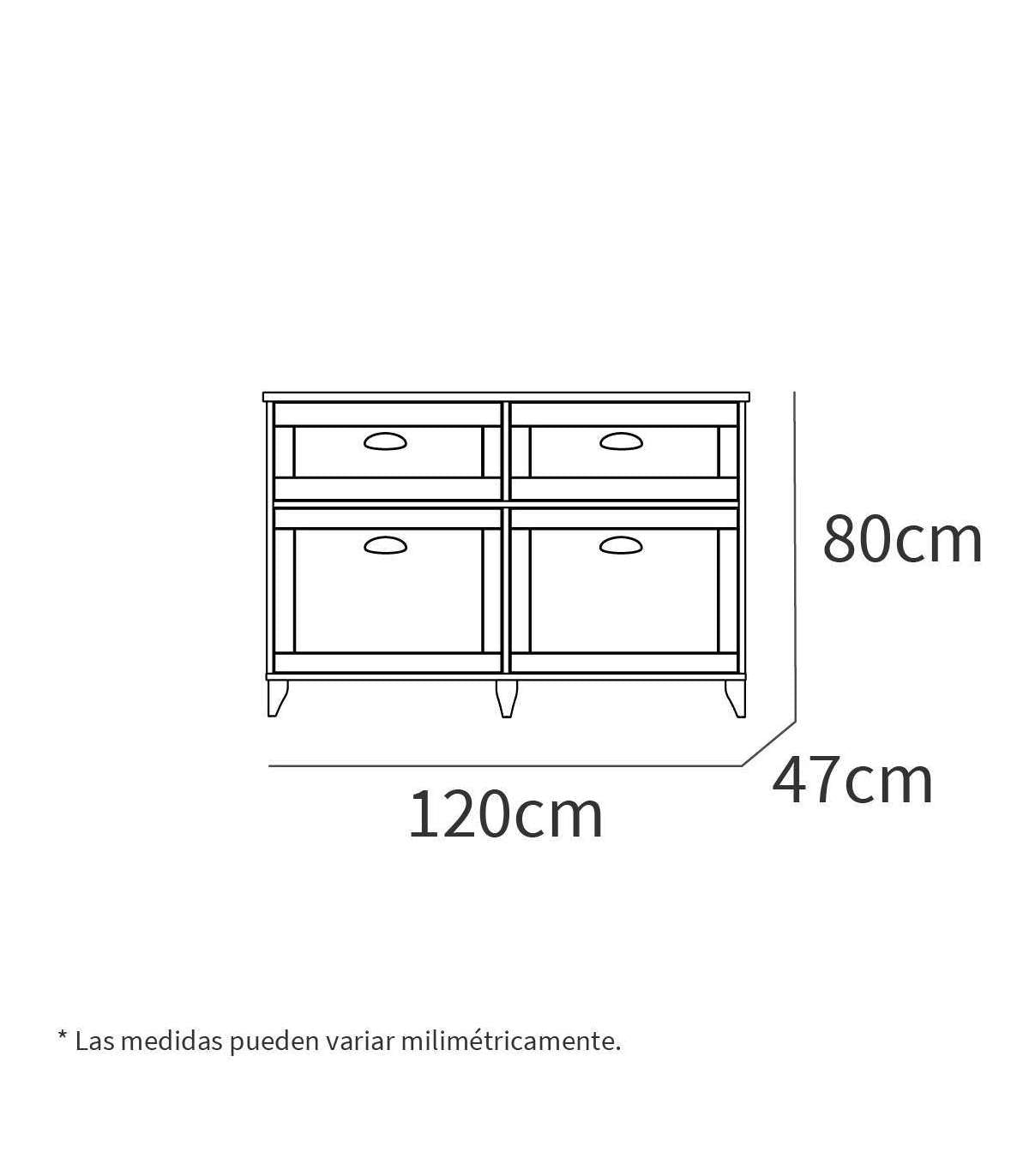 Mueble De Baño Sin Lavabos Toscana En Acabado Color Blanco, 80cm(alto) 120cm(ancho) 47cm(largo)_4