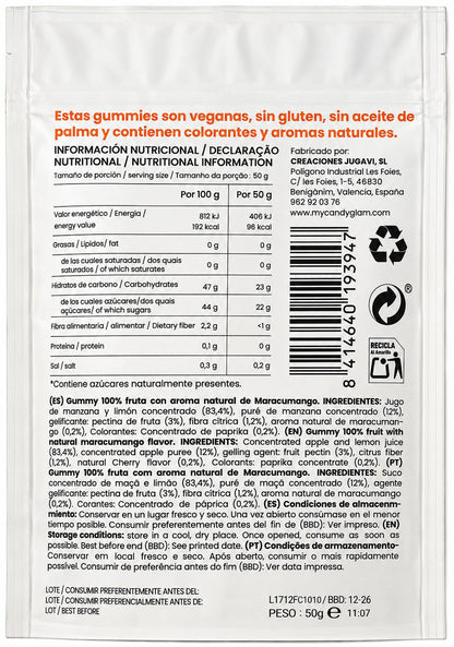 Gummies 100% Fruta Pack De 5 Mango Y Maracuyá – Snack Saludable Vegano Sin Azúcares Añadidos_3