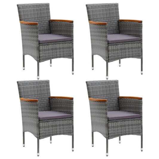 Vidaxl Sillas De Comedor Para Jardín 4 Unidades Ratán Sintético Gris_0
