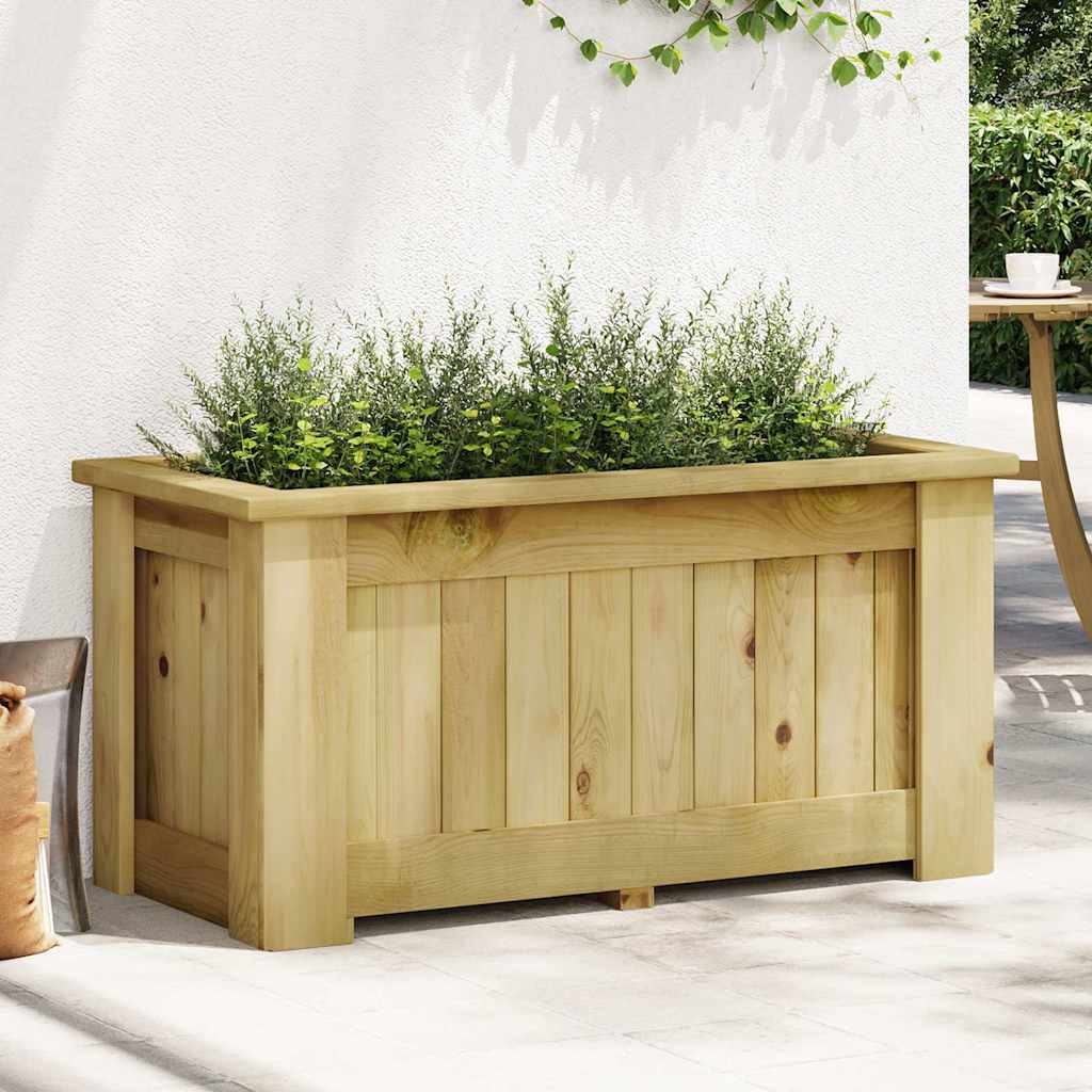 Arriate De Madera De Pino Impregnada 100x50x50 Cm_0
