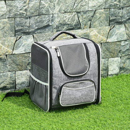 Pawhut Transportín Mochila Gatos Perros Plegable Con Cojín Extraíble 31x26x34 Cm_1
