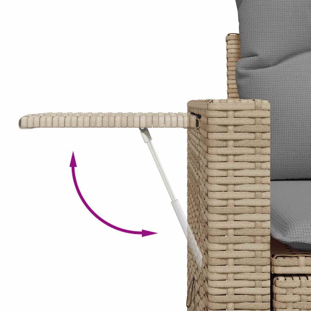 Set Sofás De Jardín 7 Piezas Y Cojines Ratán Sintético Beige / Vetonek_3
