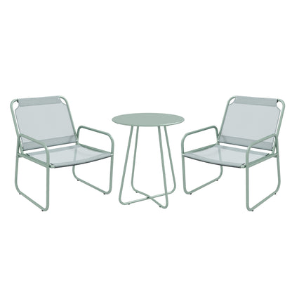 Outsunny Conjunto De Muebles De Jardín Con Marco De Acero Y Reposabrazos Verde_0