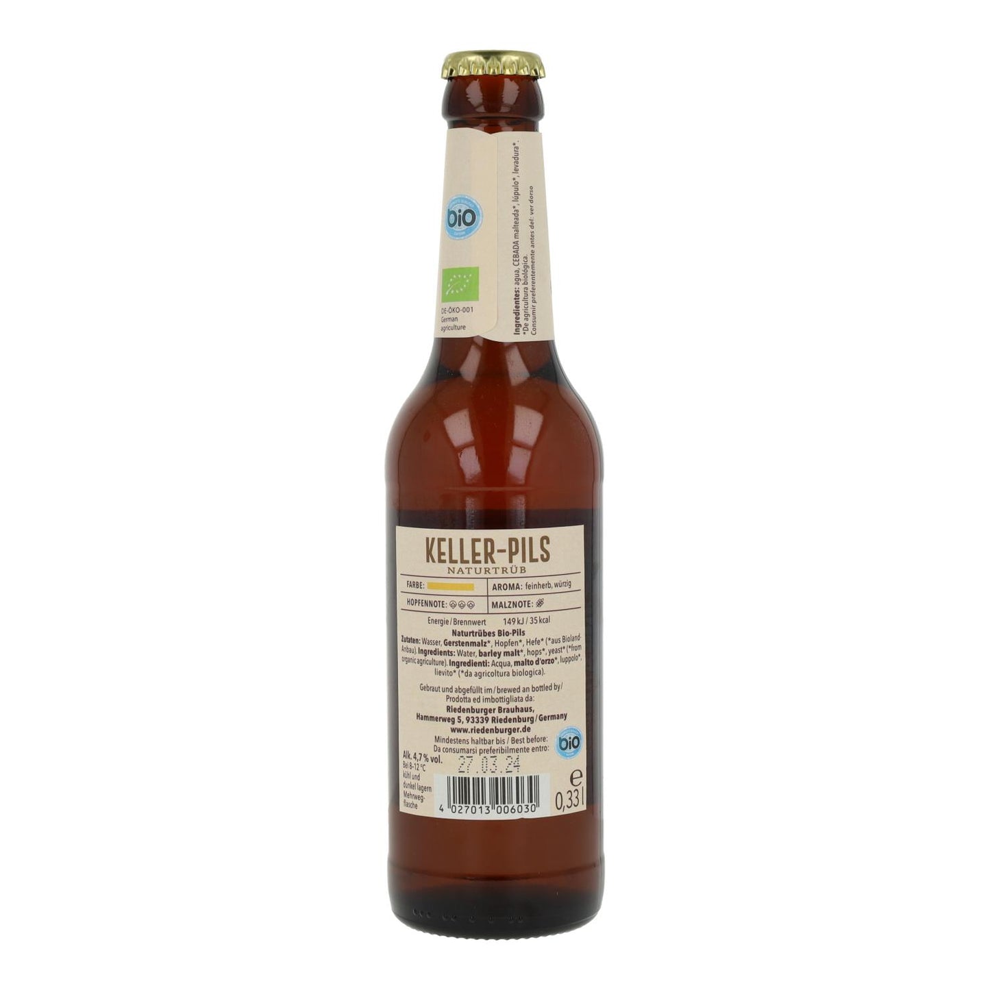 Cerveja Pilsner Riedenburger Hop Aroma, 33cl