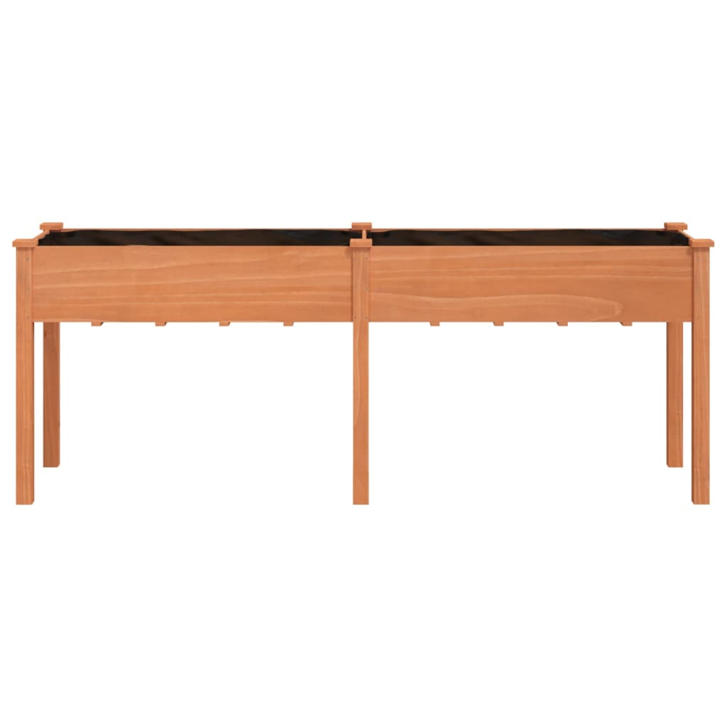 Jardinera Con Forro Madera Maciza De Abeto Marrón 203x53x76 Cm_3