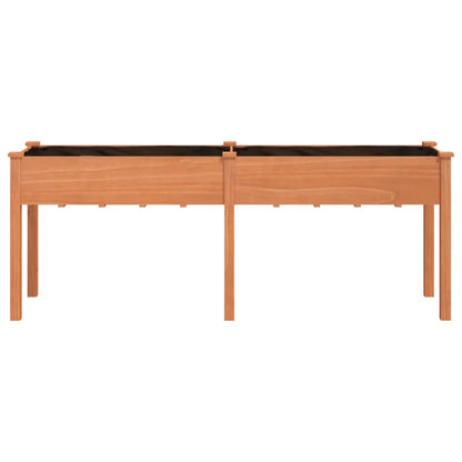 Jardinera Con Forro Madera Maciza De Abeto Marrón 203x53x76 Cm_3