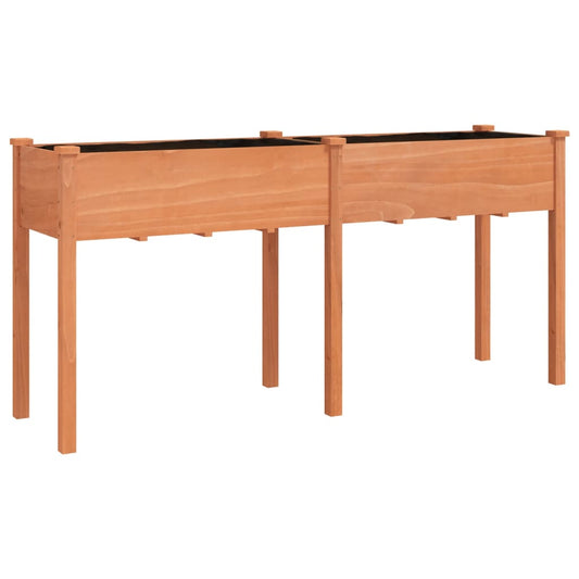 Jardinera Con Forro Madera Maciza De Abeto Marrón 161x45x76 Cm_0