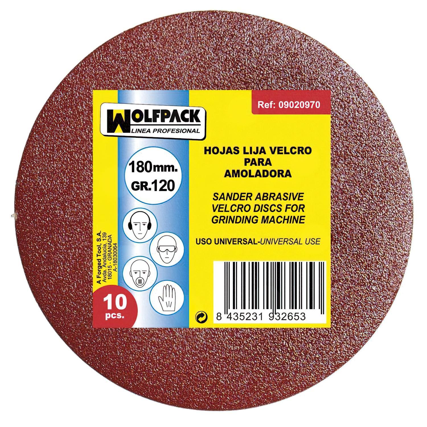 Lija Recambio Velcro Para Amoladora Ø 180 Mm. Grano 120 (10 Piezas)_1