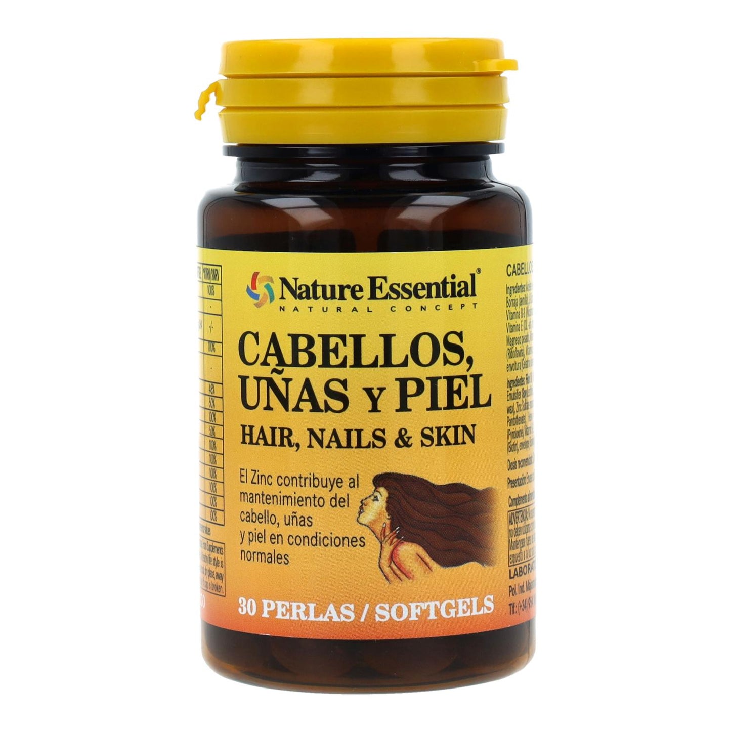 Cabelo, Unhas e Pele 540 mg Nature Essential, 30 Cápsulas Gelatinosas