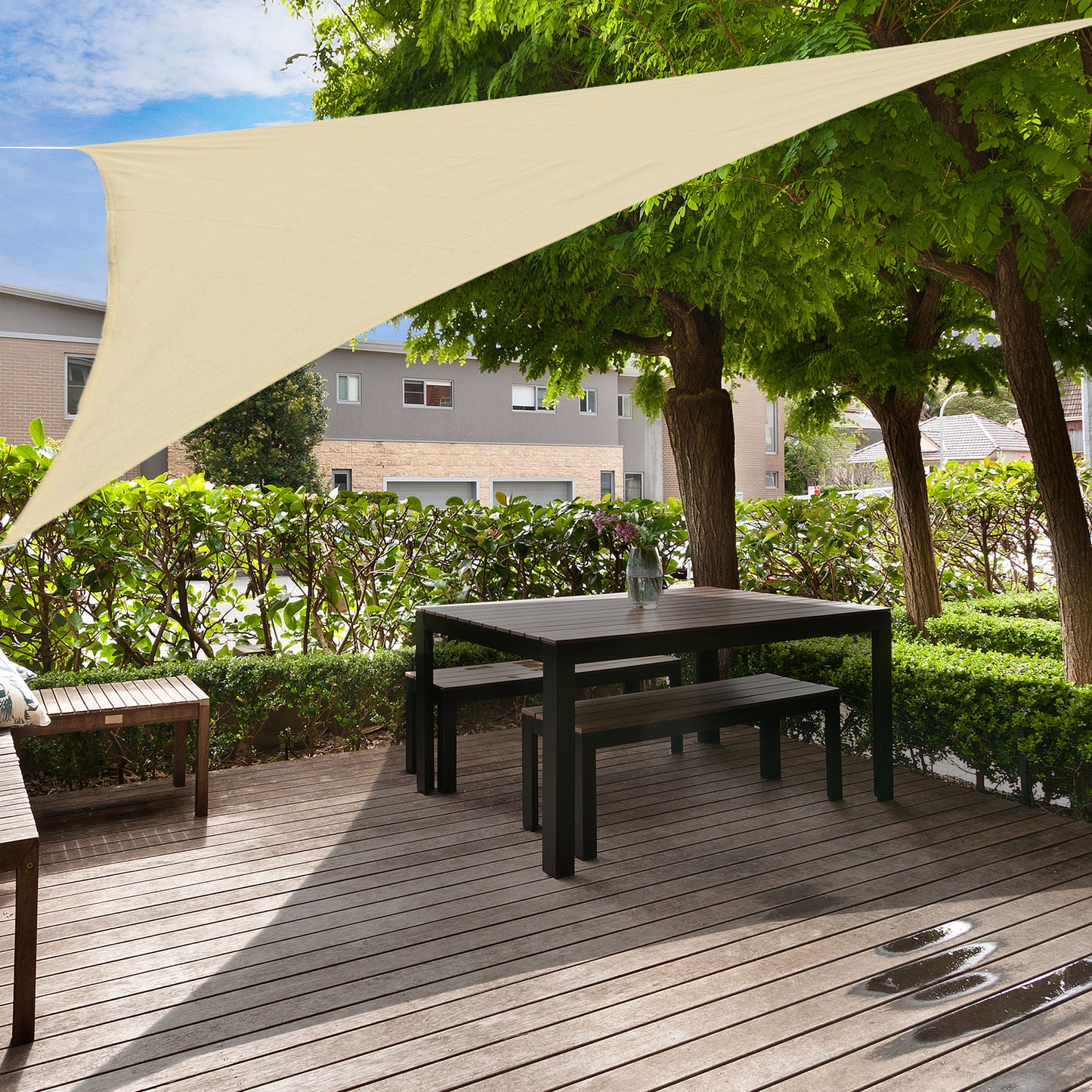 Outsunny Toldo Vela Sombrilla Parasol Triangulo Tejido De Poliester 185 G/m²_1