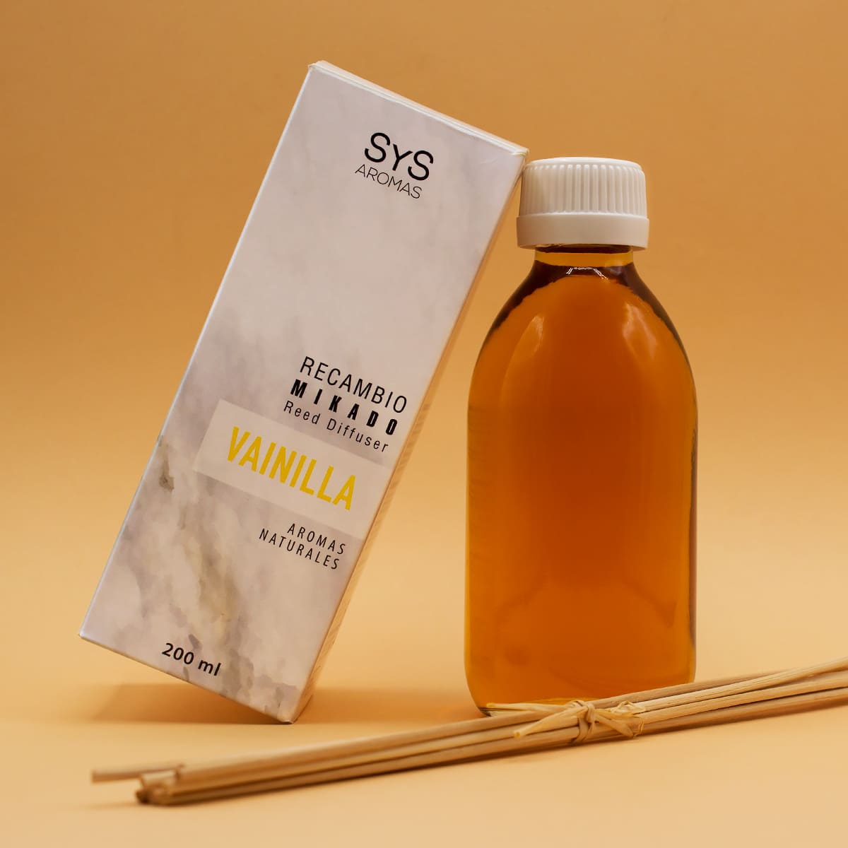 Recambio Mikado Vainilla 200 ml con Varillas | Aroma Dulce y Cálido | Refill Difusor | Larga Duración_1