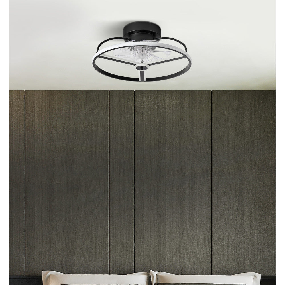 Ventilador 60w Dc Bora Negro 8 Aspas Transp. 18x50x50cm 6vel. 3 Colores C/remoto, Mem., Timer, Reg. Intensidad 5100lm_2