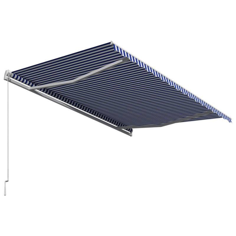 Vidaxl Toldo Manual Retráctil Azul Y Blanco 400x300 Cm_3