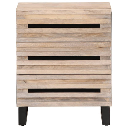 Mesita De Noche Madera Maciza De Mango 50x34x62 Cm_0