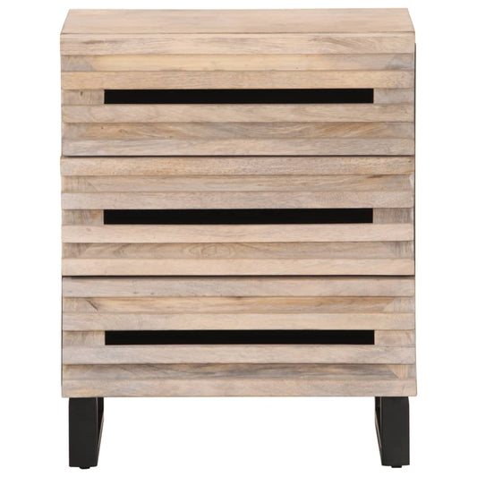 Mesita De Noche Madera Maciza De Mango 50x34x62 Cm_0