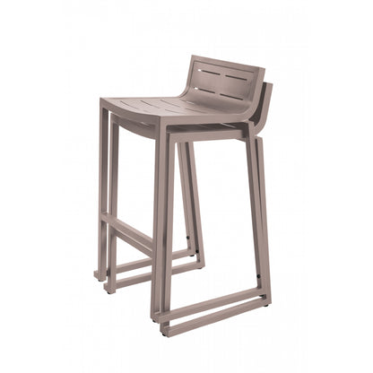Lote De 4 Taburetes De Jardín Inari Nuez Moscada Topo 47x48x86cm - Silla De Jardín_2
