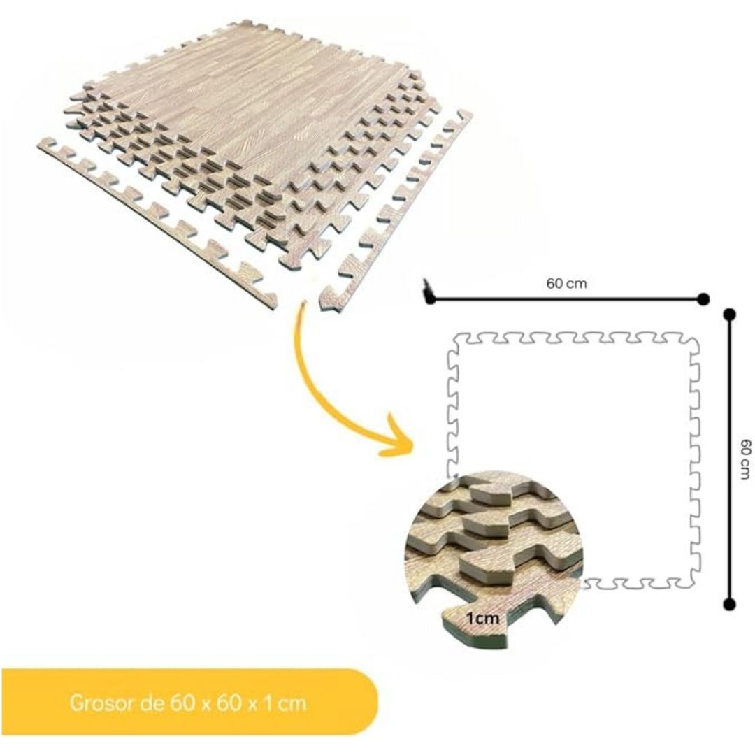 Jowy Tatami Puzzle 1cm 60x60cm – Pack 4 Uds (t60-4) Parquet Marrón_2