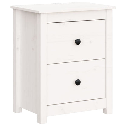 Mesitas De Noche 2 Uds Madera Maciza Pino Blanca 50x35x61,5 Cm_1