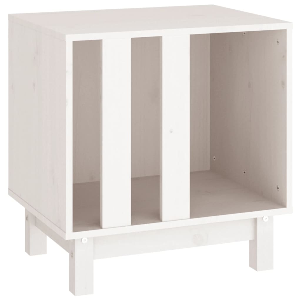 Caseta Para Perros Madera Maciza De Pino Blanco 50x40x52 Cm_0