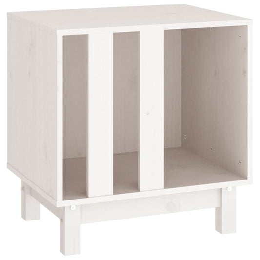 Caseta Para Perros Madera Maciza De Pino Blanco 50x40x52 Cm_0
