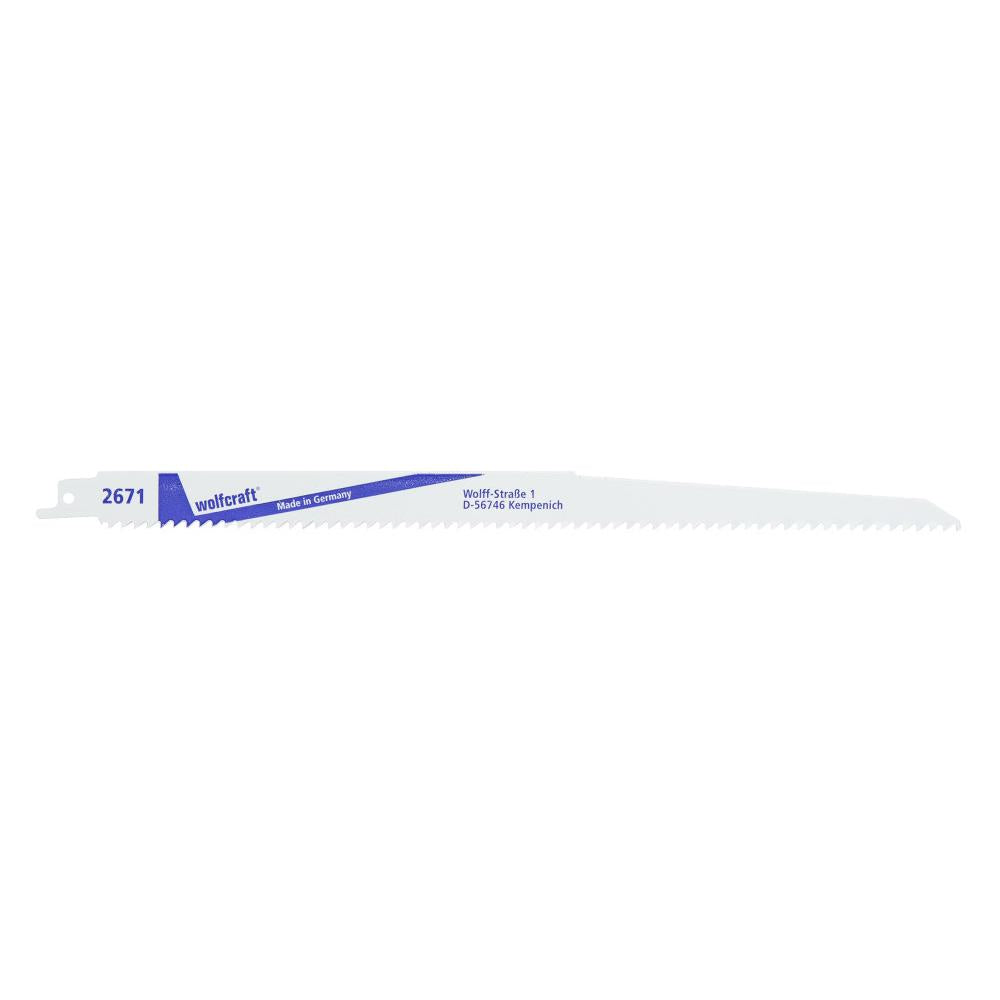 2 lâminas de serra sabre para madeira/plástico 6 - 250 mm Wolfcraft 2671000