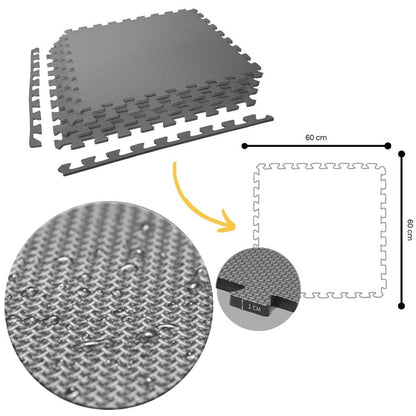 Tatami Puzzle 1cm 60x60cm – Pack 4 Uds (t60-4) Gris