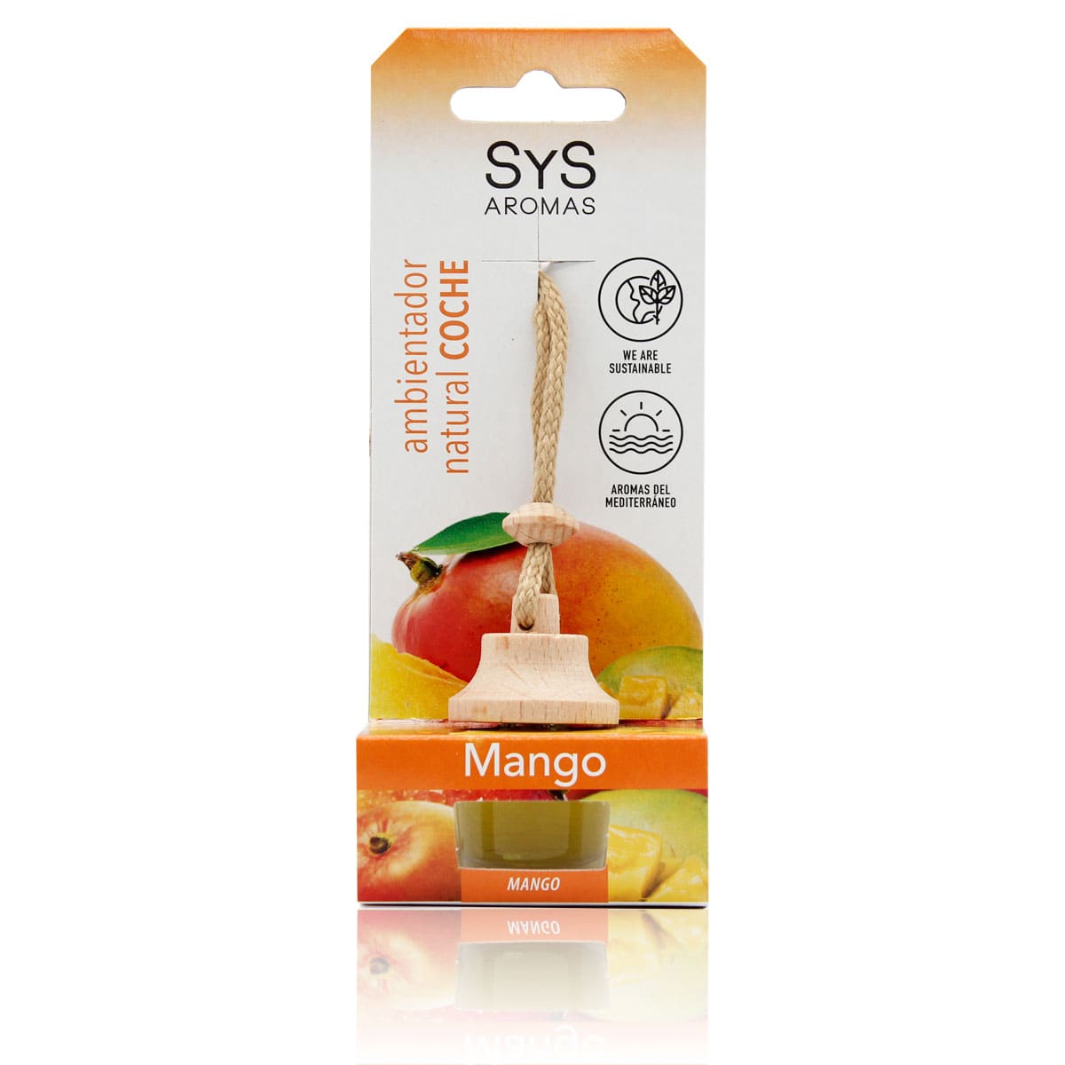 Ambientador Coche Mango SYS Aromas Style 7 ml | Aroma Tropical Afrutado | Frescor Duradero | Ambiente Energizante_0