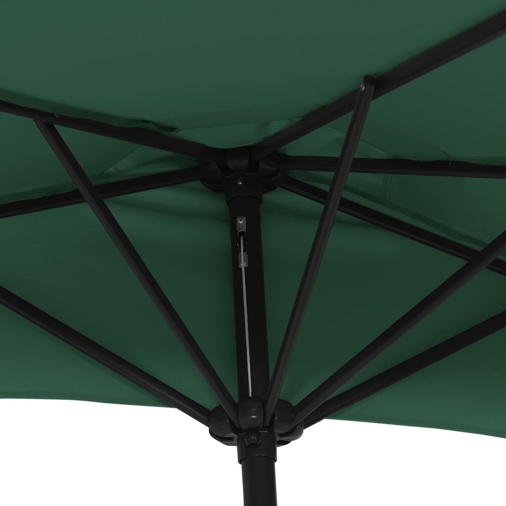 Vidaxl Sombrilla De Balcón Semicircular Palo Aluminio Verde 270x144cm_4