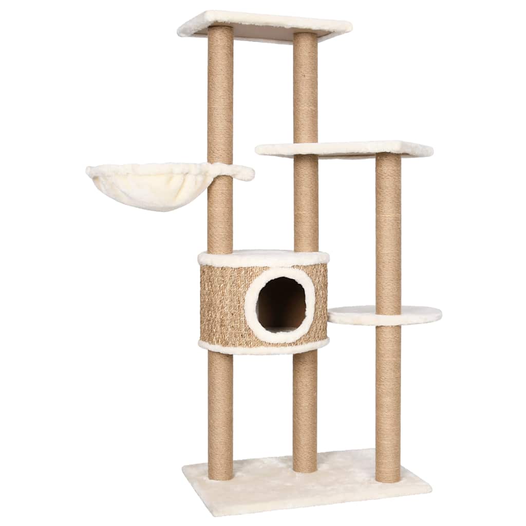 Árbol Para Gatos Con Poste Rascador 126 Cm Hierba Marina_0