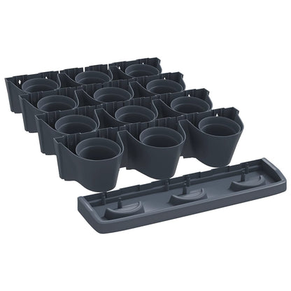 Set De Plantas Jardín Vertical 12 Uds Polipropileno Antracita_2