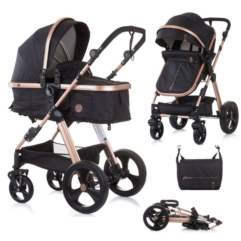 Carrito De Bebé Havana Dúo Convertible Hasta 22 Kg Con Bolso Y Mosquitera Ebony_0