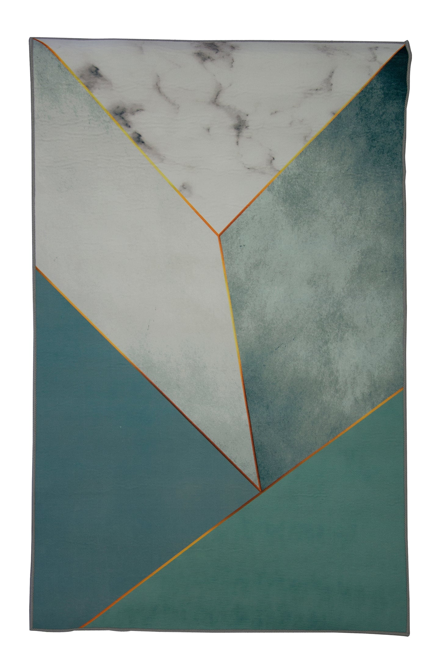 Alfombra Salón, Alfombra Dormitorio Pelo Suave Con Motivos Geométricos Mármol Azul Blanco Oro 80x120cm- Decoración- Mobiliario Hogar_0