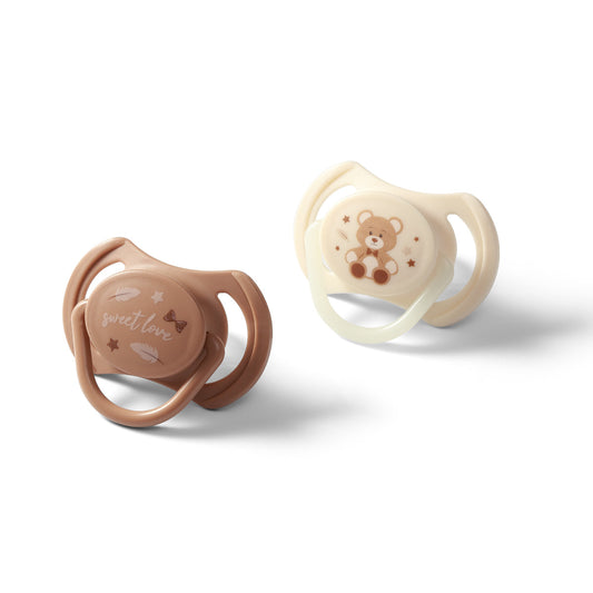Chupetes Tetina Simétrica De Silicona 0-6 Meses Beige_0
