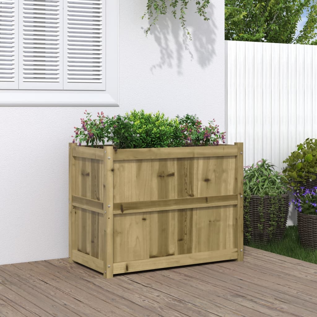 Jardinera De Madera De Pino Impregnada 90x50x70 Cm_1