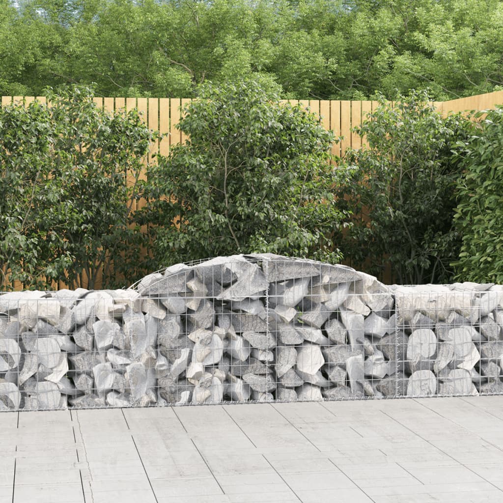 Cestas De Gaviones 12 Uds Forma De Arco Hierro 300x50x60/80 Cm_1
