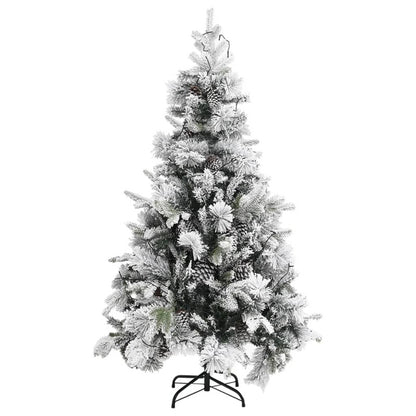 Vidaxl Árbol De Navidad Con Nieve, Luces Led Y Piñas Pvc Y Pe 195 Cm_3