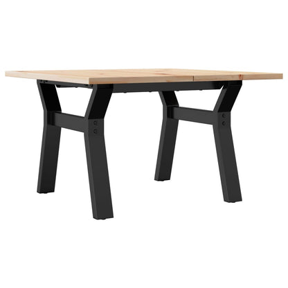 Mesa De Centro Marco Y Madera Maciza Pino Y Acero 60x60x40 Cm_4
