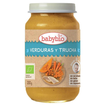 Embalagem de 3 potes de truta Menu Tradition, 200 g. Babybio