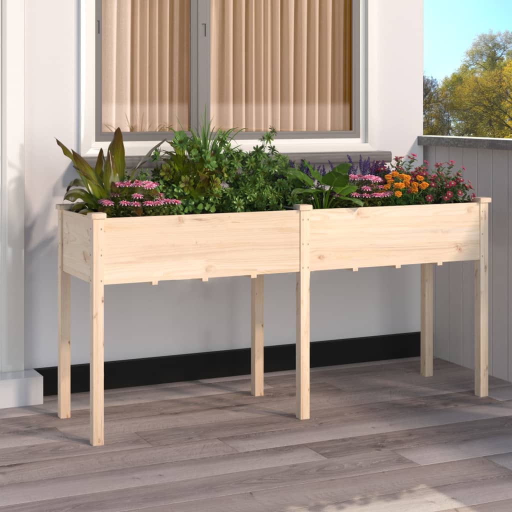 Jardinera Con Forro Madera Maciza De Abeto 161x45x76 Cm_1